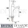 Bristan Head High Neck Pillar Taps Dimensions